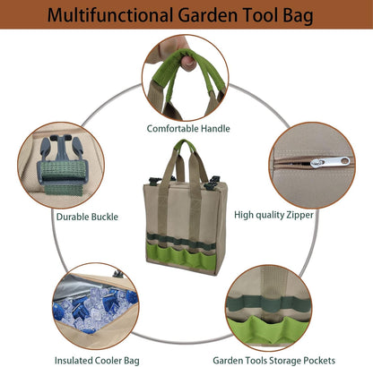 Garden Folding Gardener Stool with Gardening Tools Insulation Garden Bags Plus 5 Garden Tools and Gardening Kneeler Ideal Gift for Mother's Day/Father's Day