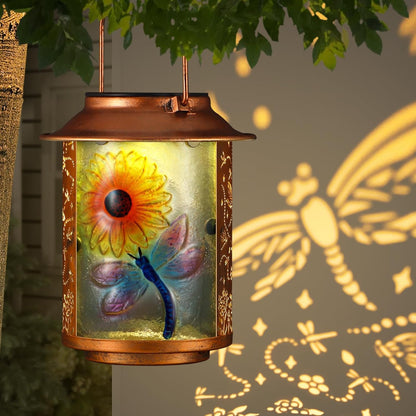 Solar Lanterns Outdoor Waterproof Hummingbird Garden Decor Gifts for Women Mom Grandma Hanging Solar Lights Metal Solar Decoration Outside for Yard, Patio, Backyard, Porch