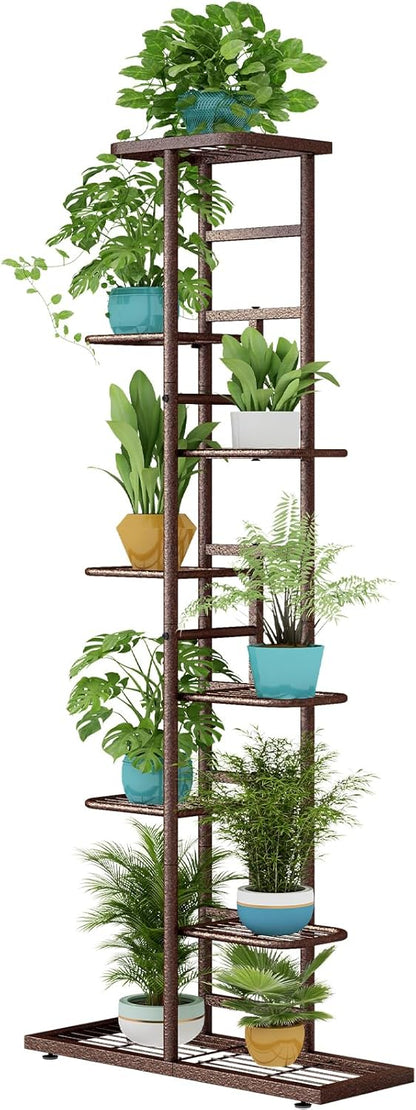 LINZINAR Plant Stand Indoor Outdoor Corner 4 Tier Metal Plant Shelf Patio Plant Rack for Garden Corner Balcony Living Room