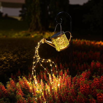 X-PREK Solar Lights Outdoor Waterproof, Fairy Solar Garden Lights Outdoor Decoration, Hummingbird Solar Watering Can Light Gardening Gifts for Mom Grandma 2 Packs