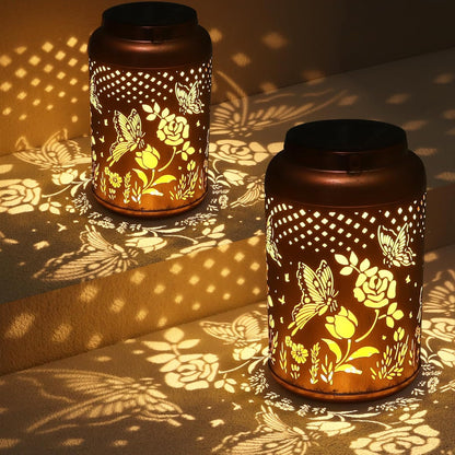 Solar Lanterns Outdoor Waterproof Hummingbird Garden Decor Gifts for Women Mom Grandma Hanging Solar Lights Metal Solar Decoration Outside for Yard, Patio, Backyard, Porch