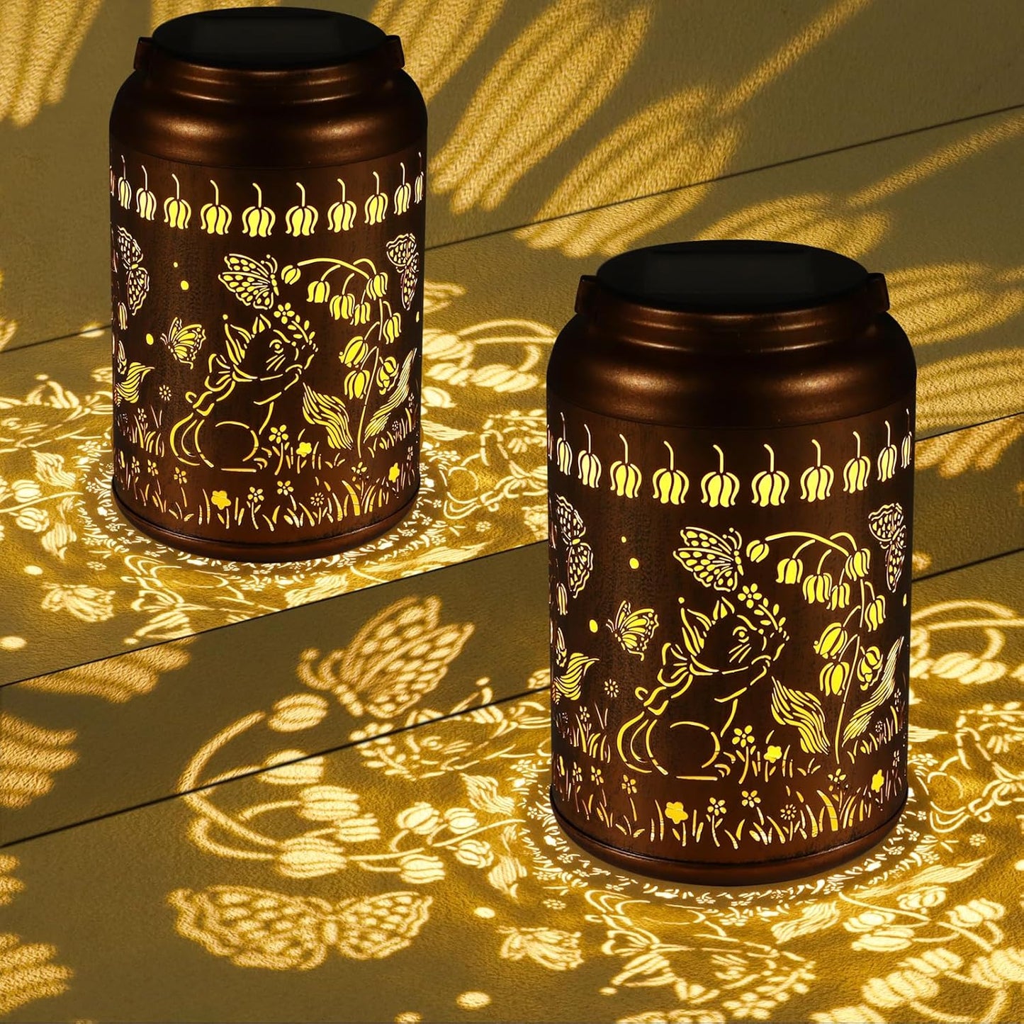 Solar Lanterns Outdoor Waterproof Hummingbird Garden Decor Gifts for Women Mom Grandma Hanging Solar Lights Metal Solar Decoration Outside for Yard, Patio, Backyard, Porch